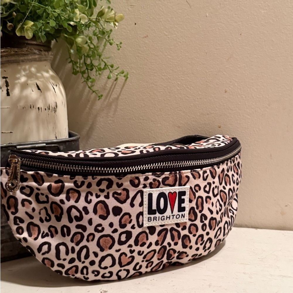 BRIGHTON || Wild Cat “Love” Belt Bag in Leopard Print Fanny Pack NWOT